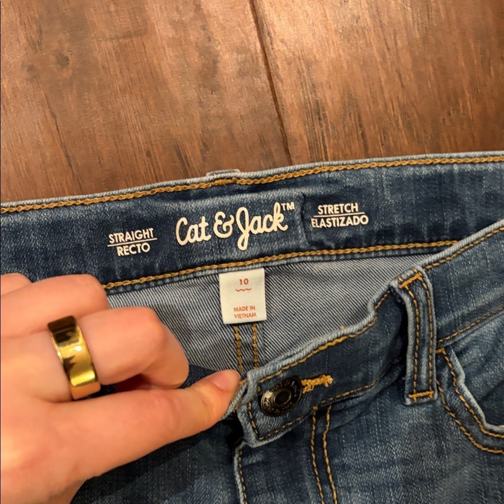 Cat & Jack Blue Jeans— Size 10 - Picture 2 of 4